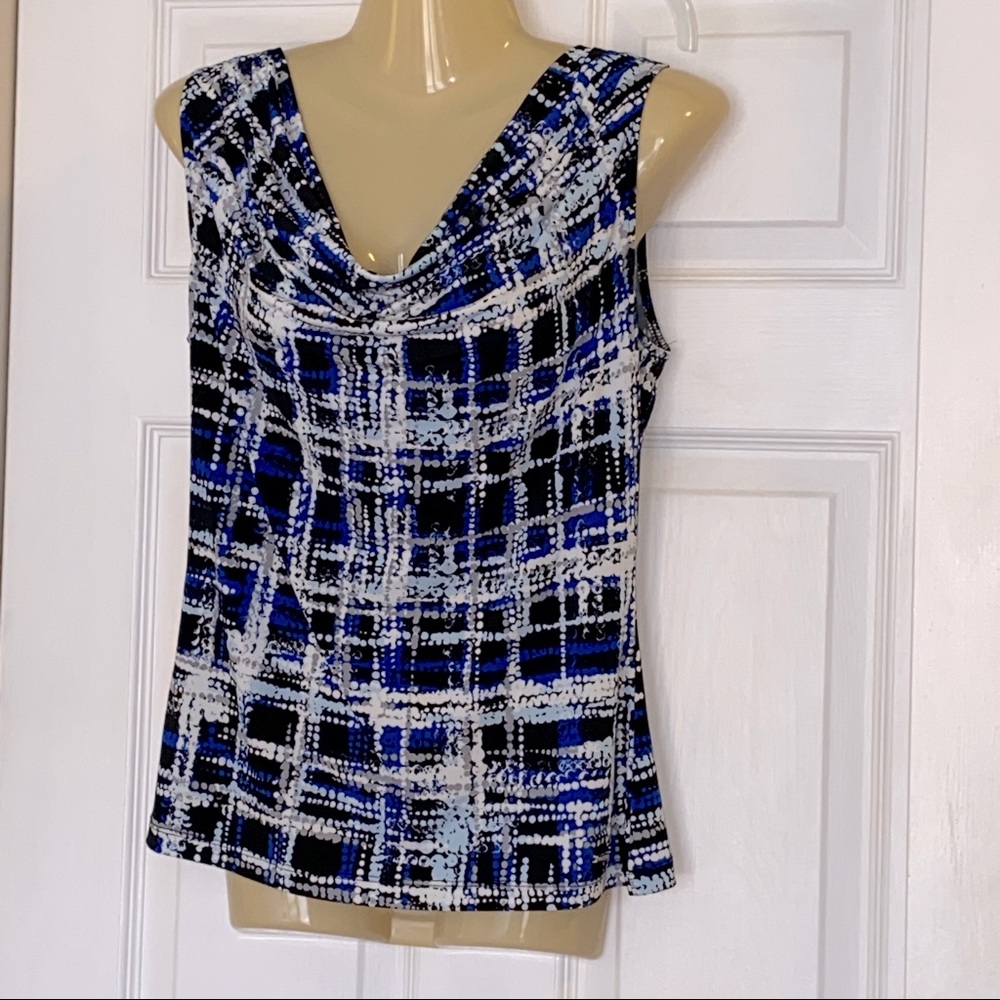 Calvin Klein sleeveless drape neck top Sz S
